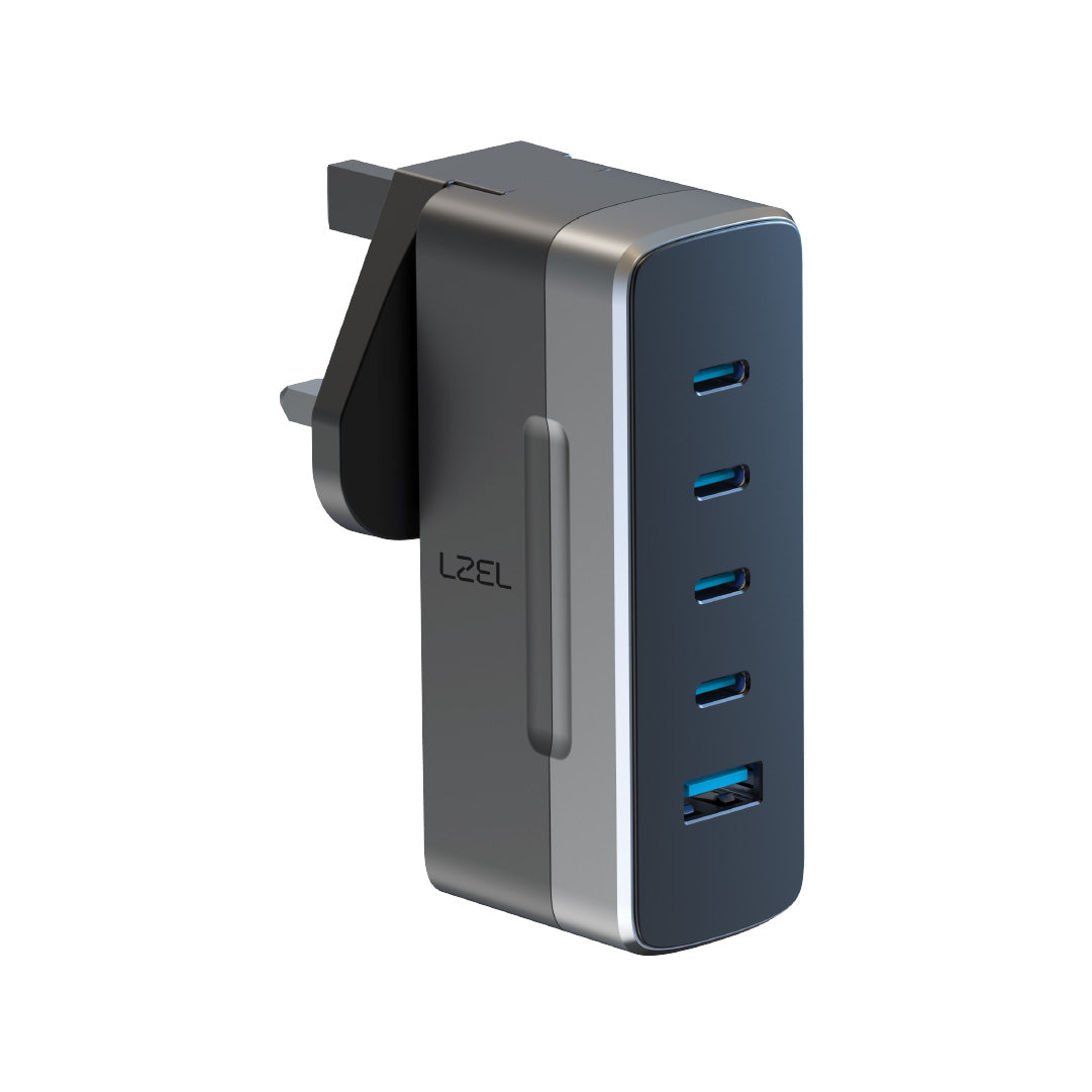 LZEL VoltixWorld 75W GaN Multi Port Travel Adapter | Black LZEL VoltixWorld 75W GaN Multi Port Travel Adapter | Black